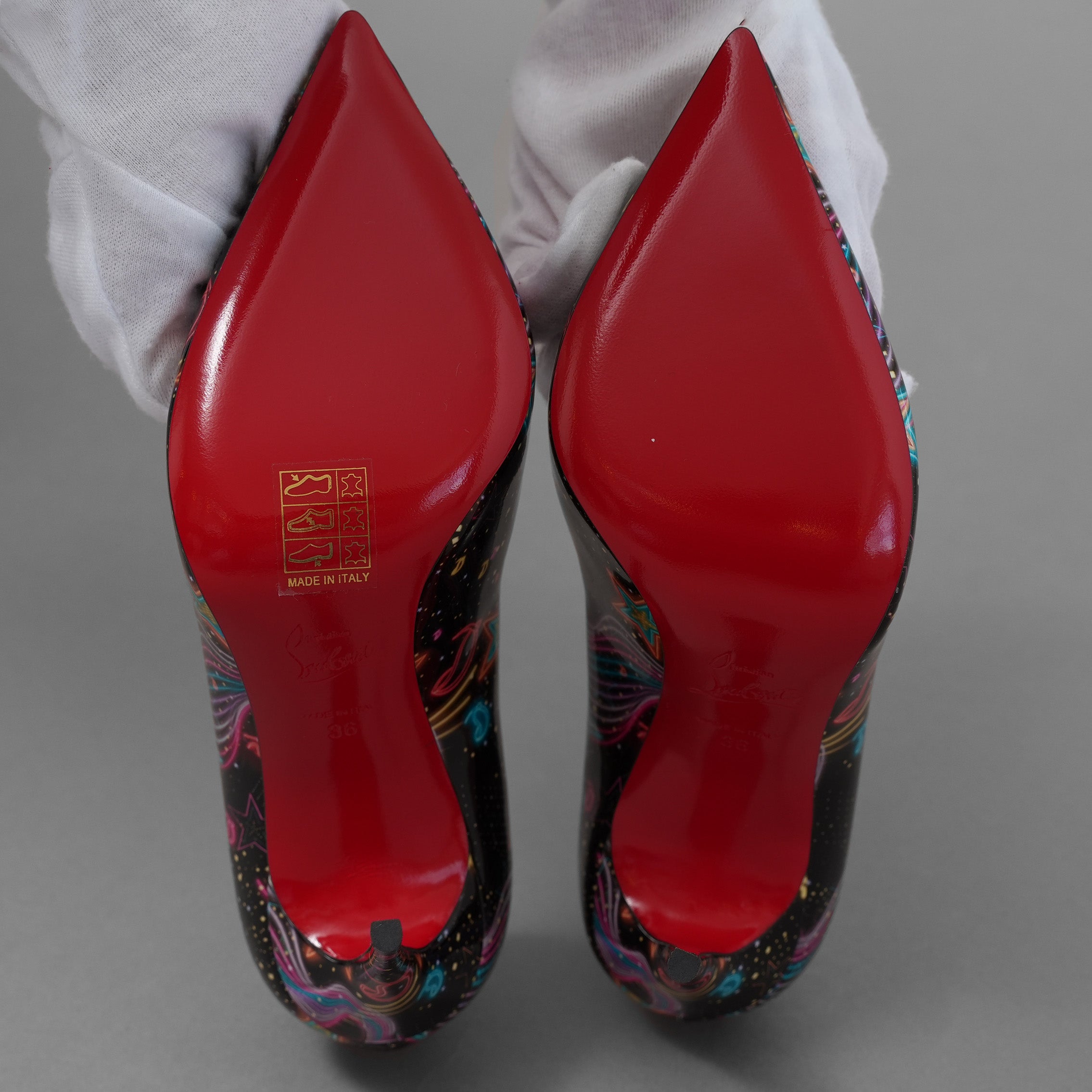 未使用 Christian Louboutin クリスチャン ルブタン / 23SS  ホット・チック Hot Chick  パテント スターライト パンプス シューズ / size 36 (23cm) BLACK レディース