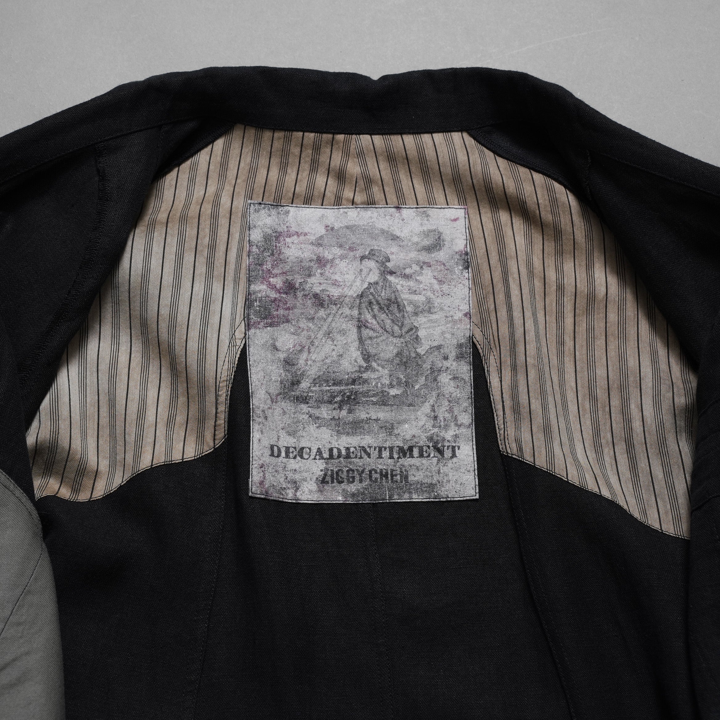 ZIGGY CHEN ジギーチェン / 24AW 美品 Stand Collar Long Shirt / リネン 長袖シャツ / OM2430722 /size 44 （BLACK）