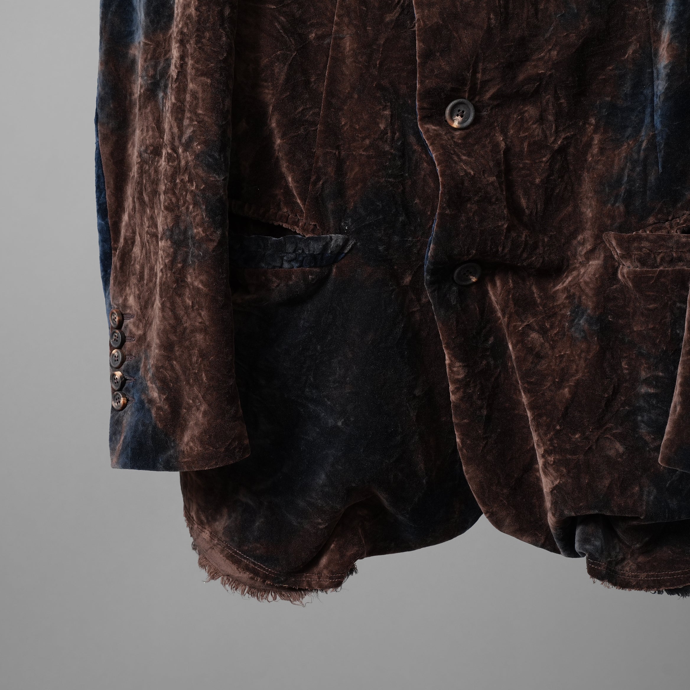 未使用 ZIGGY CHEN ジギーチェン / 25AW Velvet Stand Collar Blazer / ジャケット / 0M2530905 / size 44 (NAVY x BROWN）