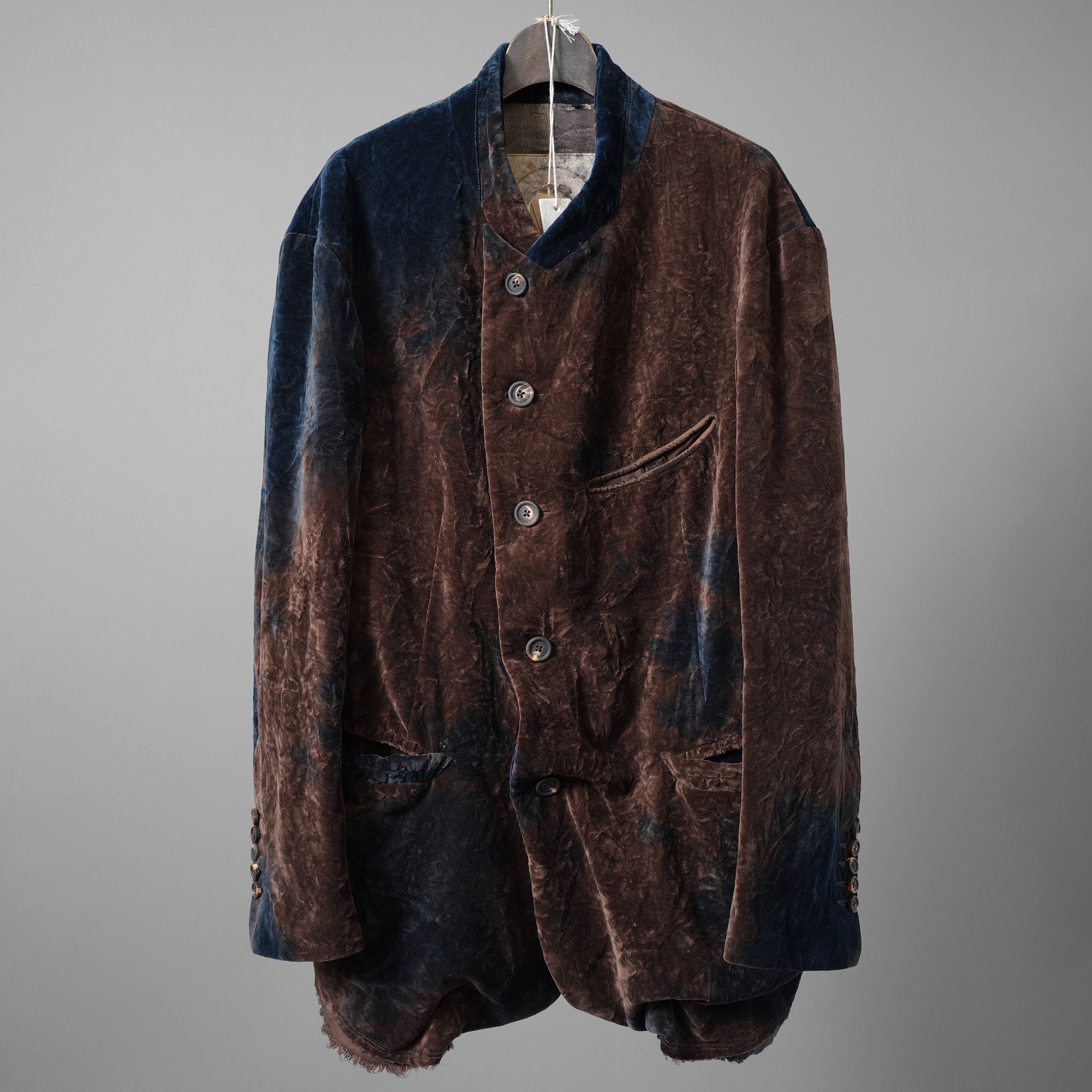 未使用 ZIGGY CHEN ジギーチェン / 25AW Velvet Stand Collar Blazer / ジャケット / 0M2530905 / size 44 (NAVY x BROWN）