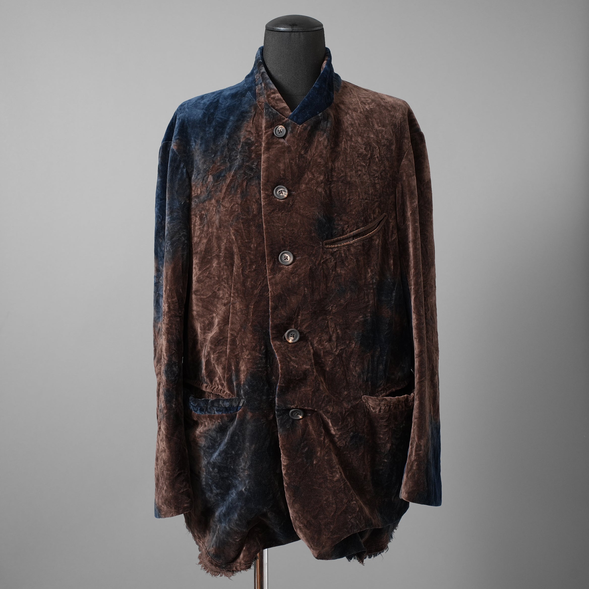 未使用 ZIGGY CHEN ジギーチェン / 25AW Velvet Stand Collar Blazer / ジャケット / 0M2530905 / size 44 (NAVY x BROWN）