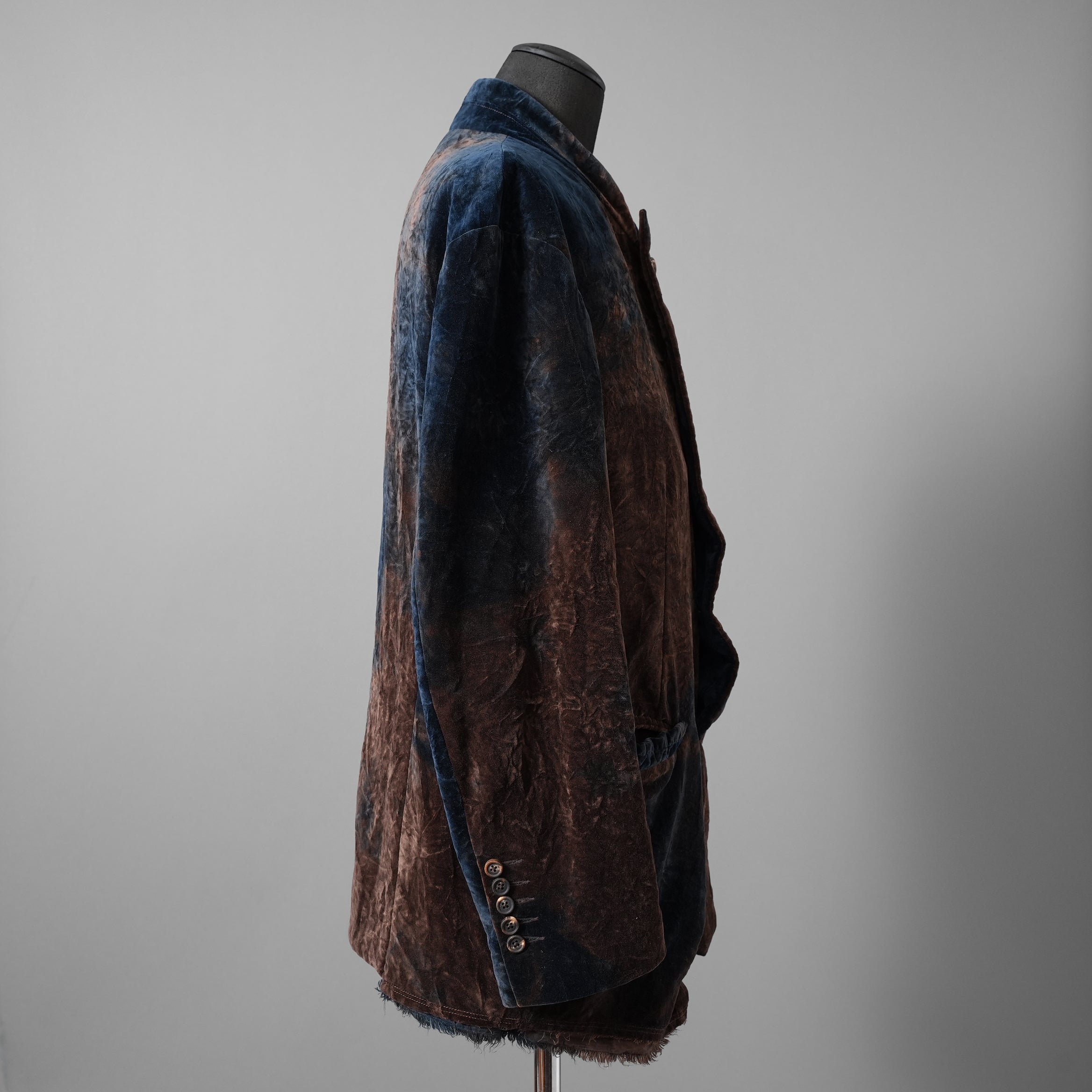 未使用 ZIGGY CHEN ジギーチェン / 25AW Velvet Stand Collar Blazer / ジャケット / 0M2530905 / size 44 (NAVY x BROWN）