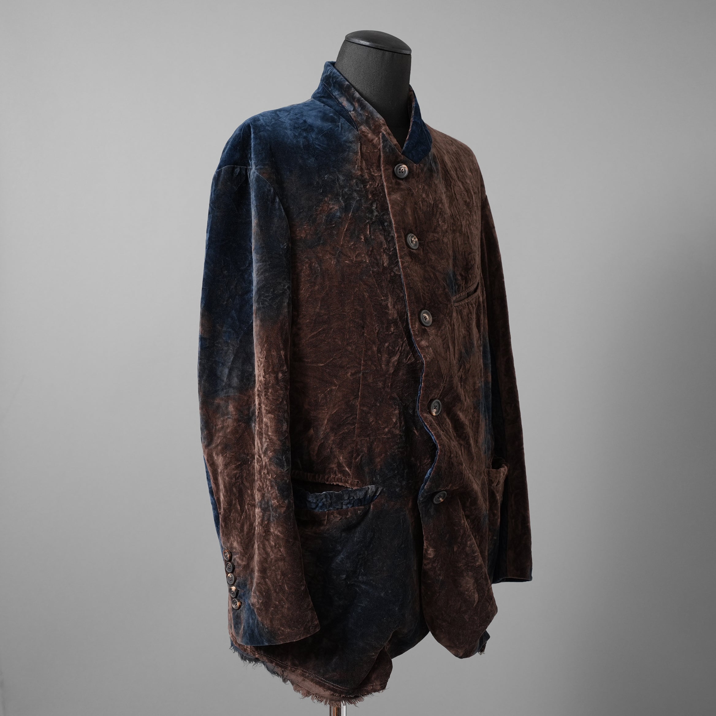 未使用 ZIGGY CHEN ジギーチェン / 25AW Velvet Stand Collar Blazer / ジャケット / 0M2530905 / size 44 (NAVY x BROWN）