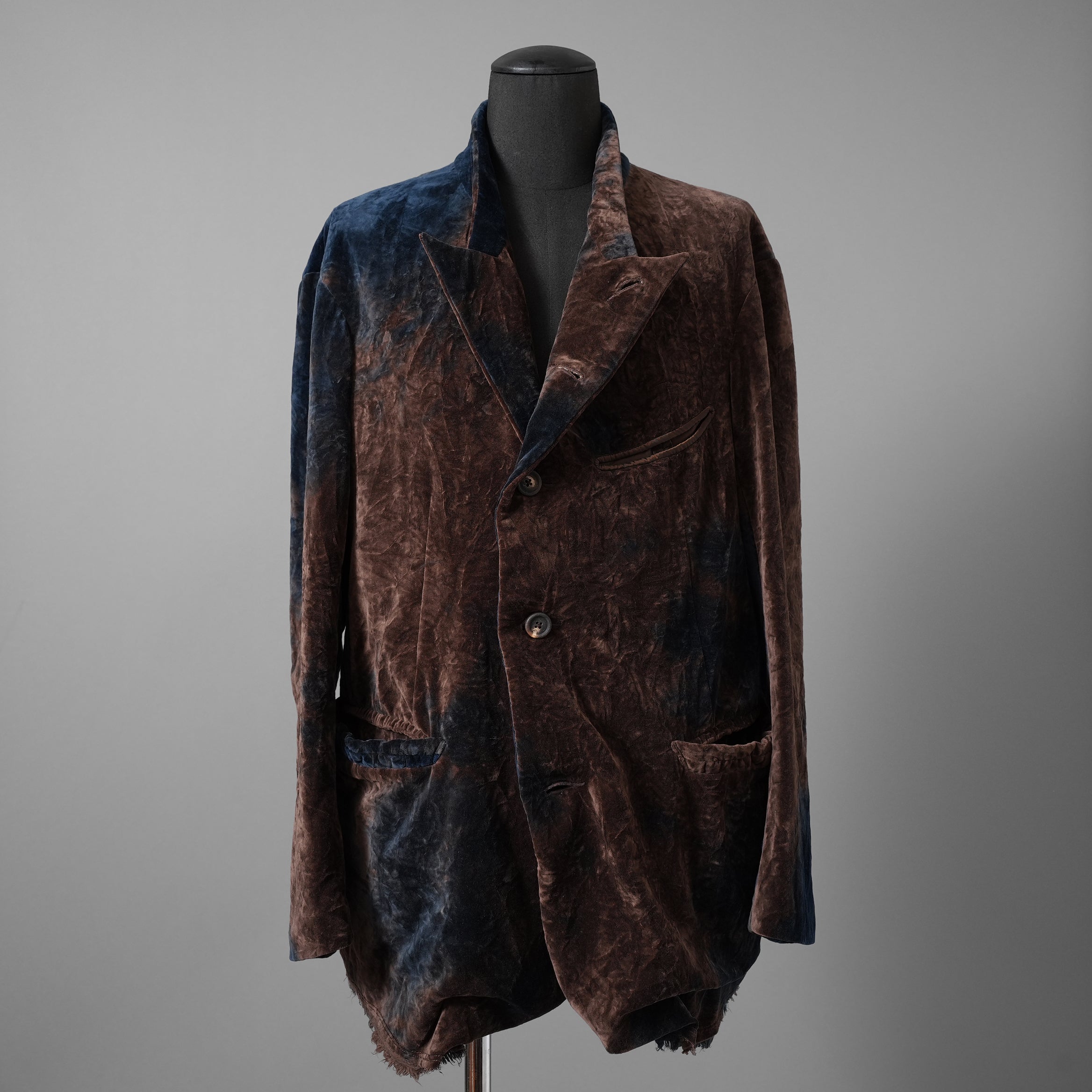 未使用 ZIGGY CHEN ジギーチェン / 25AW Velvet Stand Collar Blazer / ジャケット / 0M2530905 / size 44 (NAVY x BROWN）