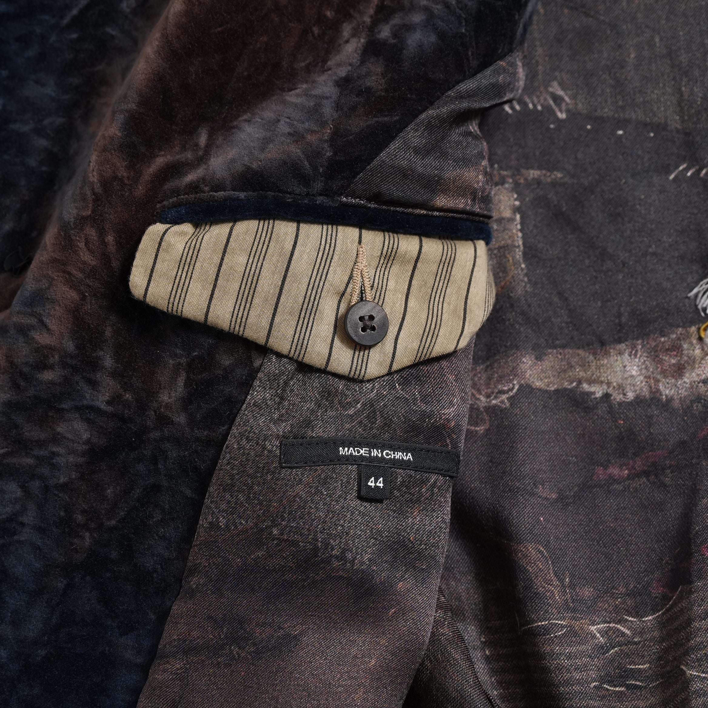 未使用 ZIGGY CHEN ジギーチェン / 25AW Velvet Stand Collar Blazer / ジャケット / 0M2530905 / size 44 (NAVY x BROWN）