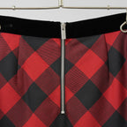 sacai サカイ / 美品 22年SS Buffalo Check Skirt チュールフリル スカート / 22-05939 / size 2 (RED×BLACK）レディース
