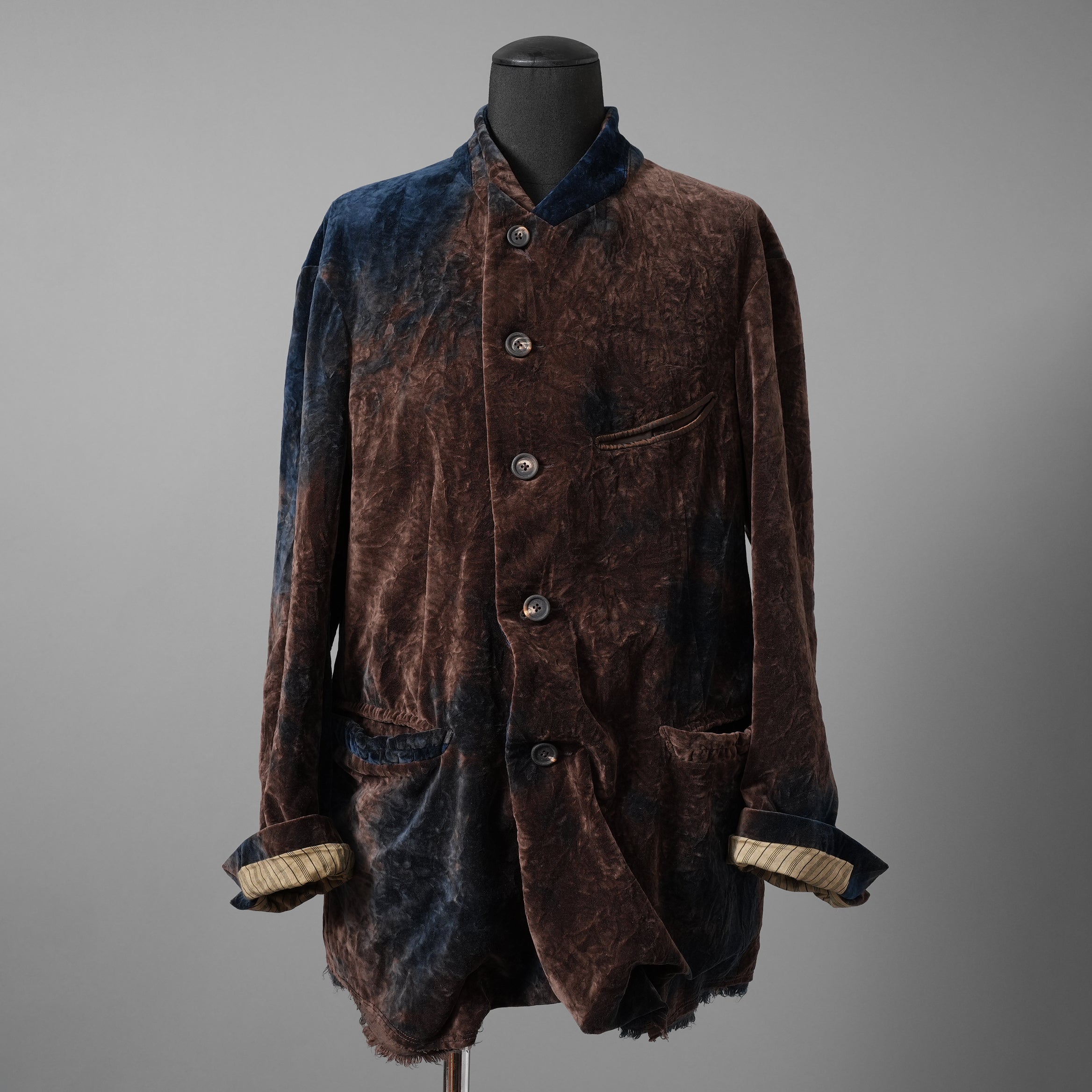 未使用 ZIGGY CHEN ジギーチェン / 25AW Velvet Stand Collar Blazer / ジャケット / 0M2530905 / size 44 (NAVY x BROWN）