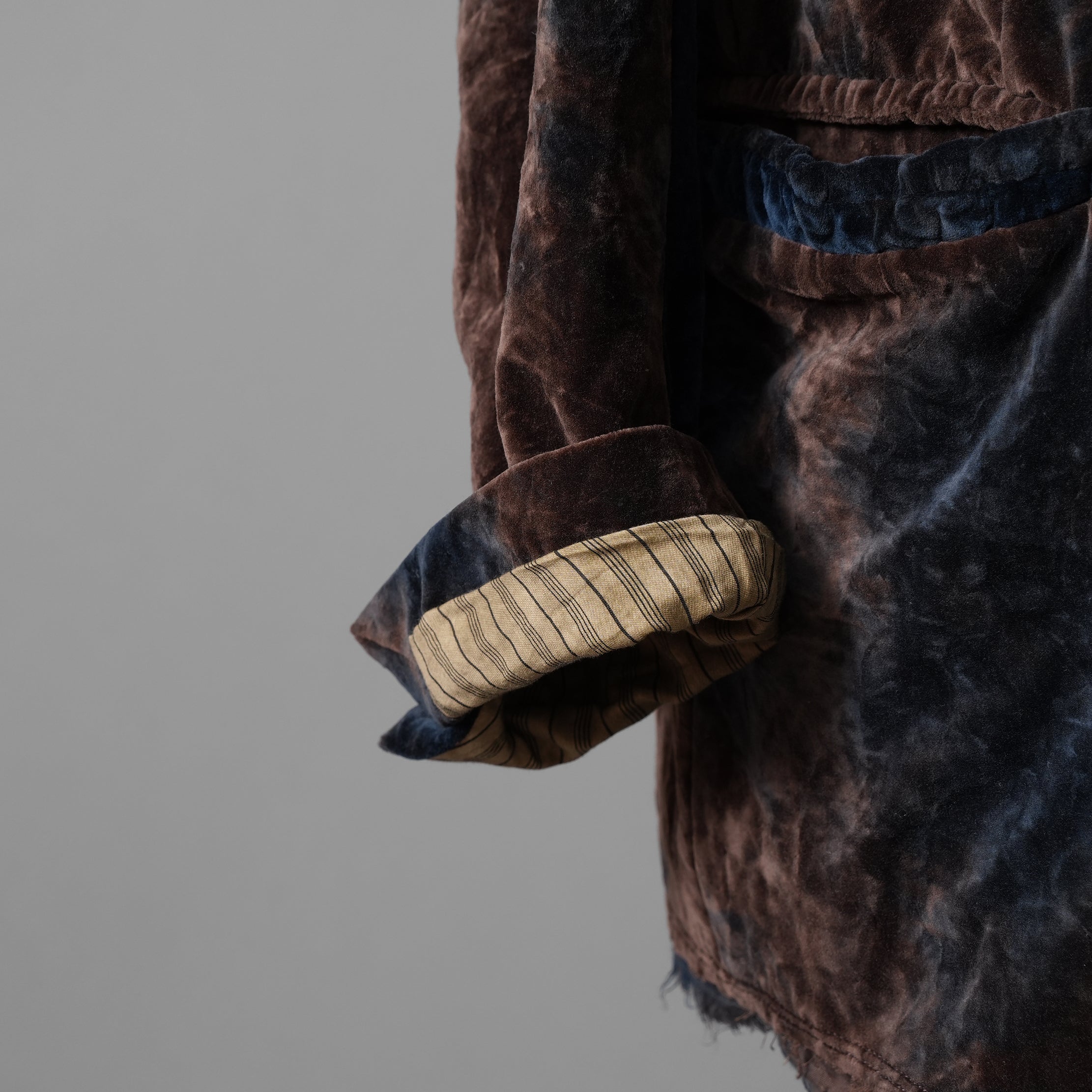 未使用 ZIGGY CHEN ジギーチェン / 25AW Velvet Stand Collar Blazer / ジャケット / 0M2530905 / size 44 (NAVY x BROWN）