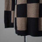 Aleksandr Manamis アレクサンダーマナミス / 23AW 美品 カシミア100% パネルチェック ニット チェック柄 / size 3 （BLACK x BROWN）