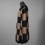 Aleksandr Manamis アレクサンダーマナミス / 23AW 美品 カシミア100% パネルチェック ニット チェック柄 / size 3 （BLACK x BROWN）