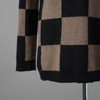 Aleksandr Manamis アレクサンダーマナミス / 23AW 美品 カシミア100% パネルチェック ニット チェック柄 / size 3 （BLACK x BROWN）