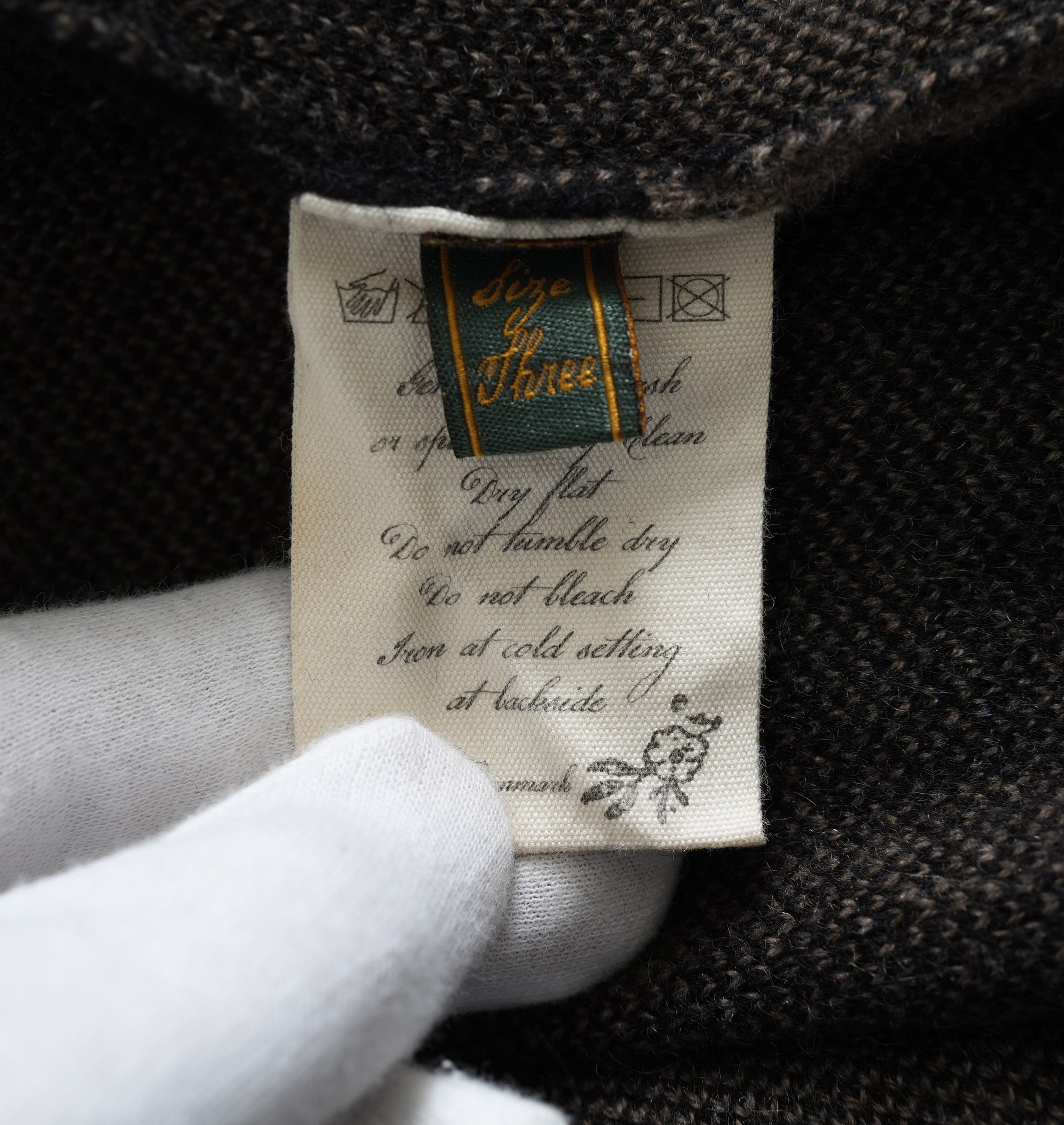 Aleksandr Manamis アレクサンダーマナミス / 23AW 美品 カシミア100% パネルチェック ニット チェック柄 / size 3 （BLACK x BROWN）