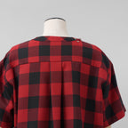 sacai サカイ / 美品 22SS Buffalo Check Pullover 半袖シャツ / 22-05943 / size 3 (RED×BLACK) レディース