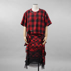 sacai サカイ / 美品 22年SS Buffalo Check Skirt チュールフリル スカート / 22-05939 / size 2 (RED×BLACK）レディース