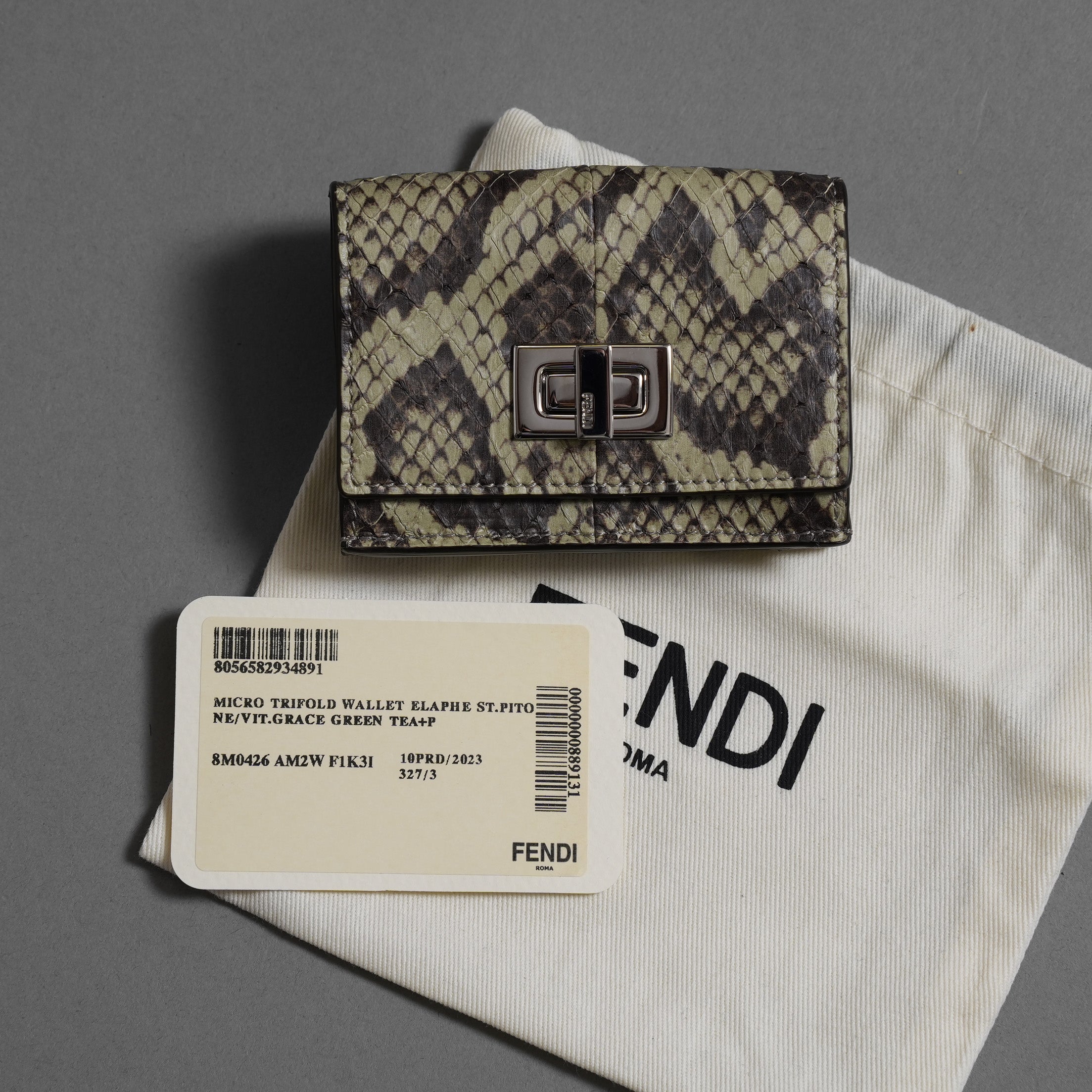 FENDI フェンディ / 美品 パイソン ピーカブー コンパクトウォレット / 三つ折り財布 / 8M0426 アクセサリー