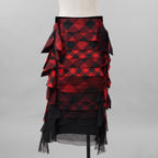 sacai サカイ / 美品 22年SS Buffalo Check Skirt チュールフリル スカート / 22-05939 / size 2 (RED×BLACK）レディース