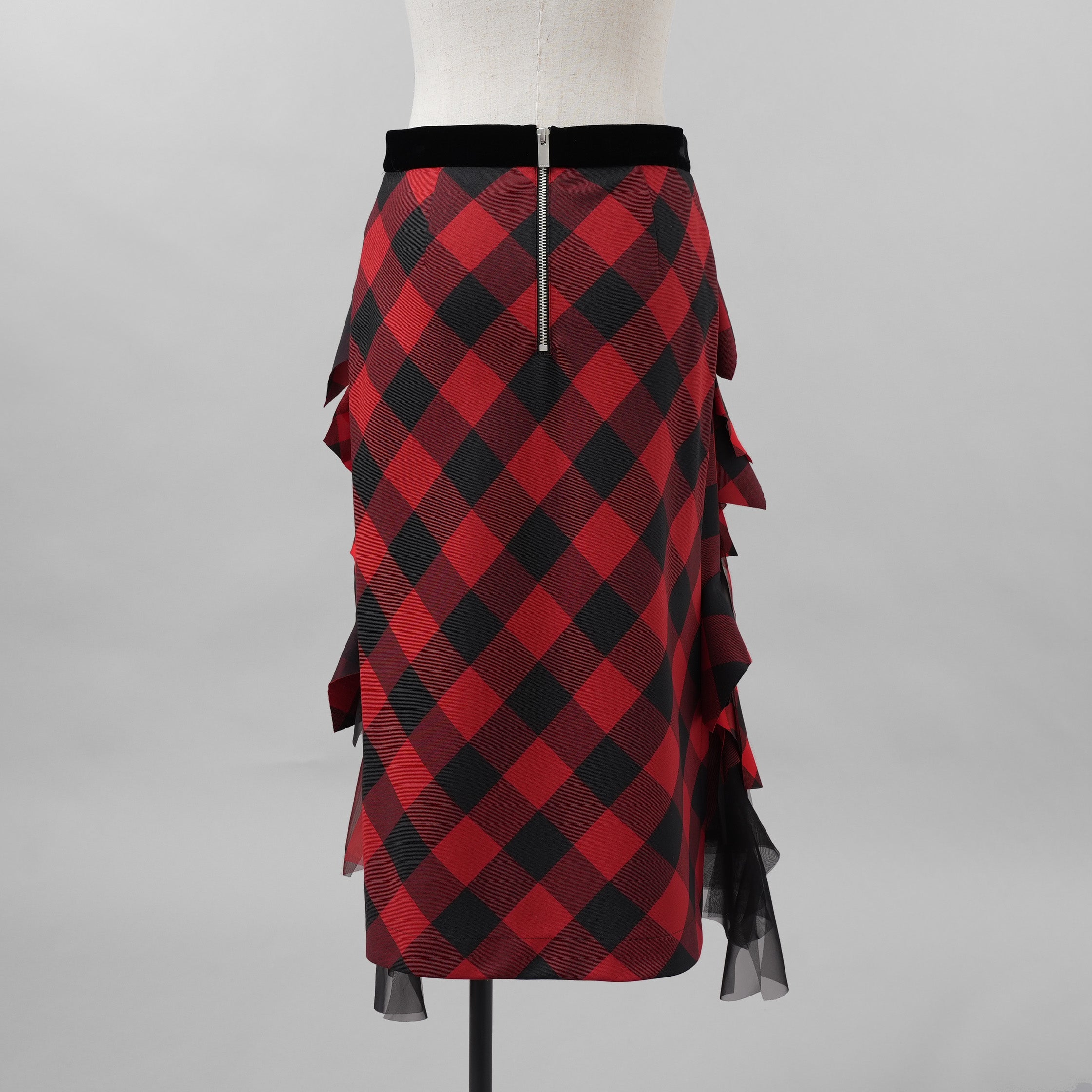 レディース VALENTINO 美品 21SS VLTNロゴ プリーツ＆レース スカート
