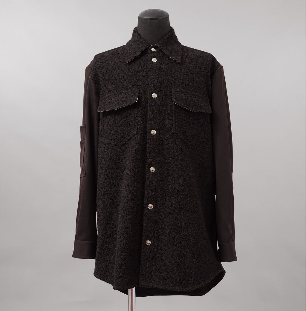 NAMACHEKO ナマチェコ / 美品 24AW MA-1 SHIRT 長袖シャツ / NW24-403-N9001-7020 / size S (GANACHE)