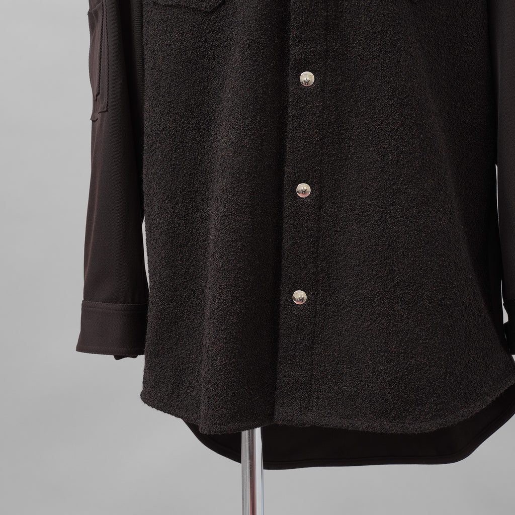 NAMACHEKO ナマチェコ / 美品 24AW MA-1 SHIRT 長袖シャツ / NW24-403-N9001-7020 / size S (GANACHE)