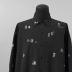 LAD MUSICIAN ×ドラえもん コラボ / 美品 DORAEMON LAD MUSICIAN BIG SHIRT 長袖シャツ / 2325-102 / size 44 (BLACK)