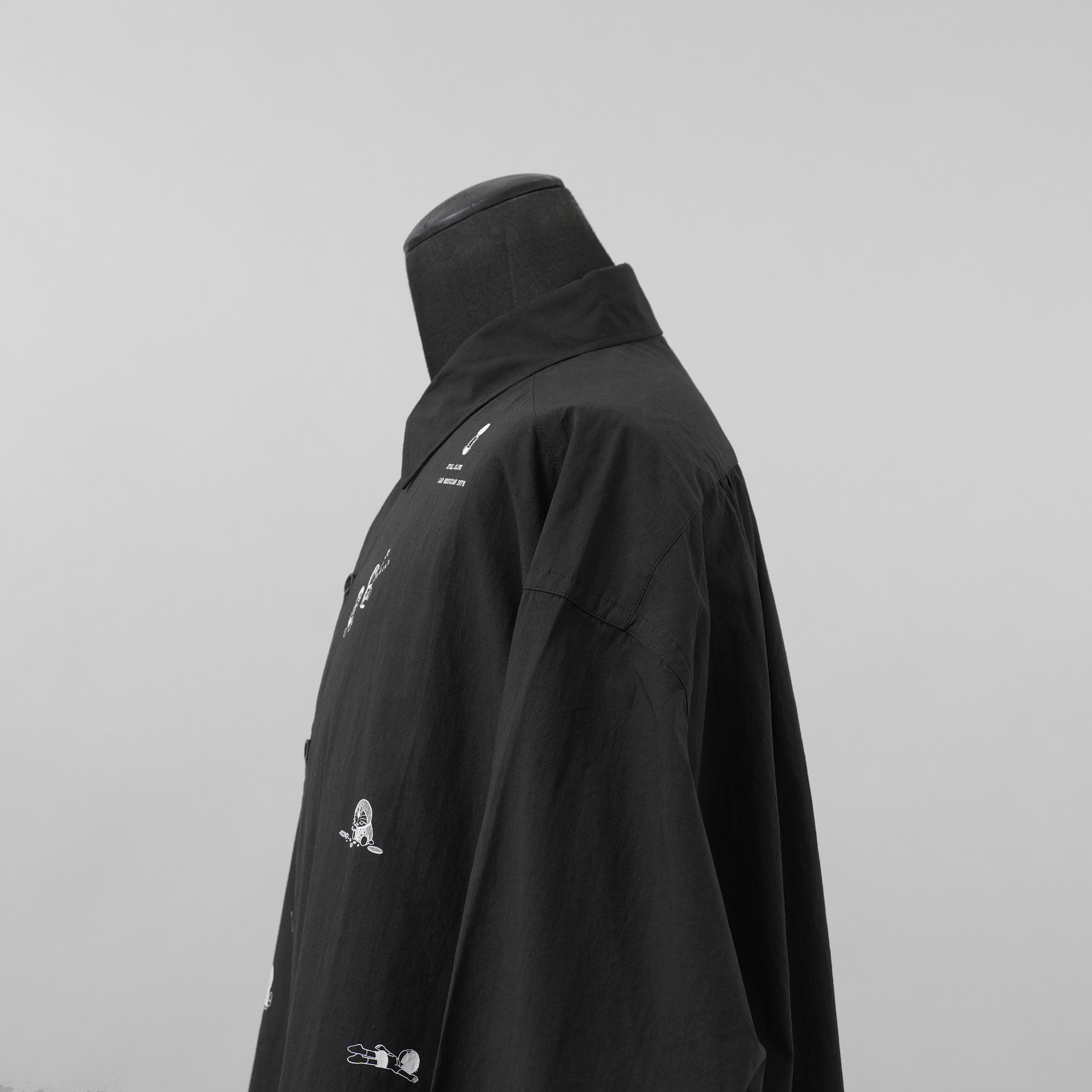 LAD MUSICIAN ×ドラえもん コラボ / 美品 DORAEMON LAD MUSICIAN BIG SHIRT 長袖シャツ / 2325-102 / size 44 (BLACK)