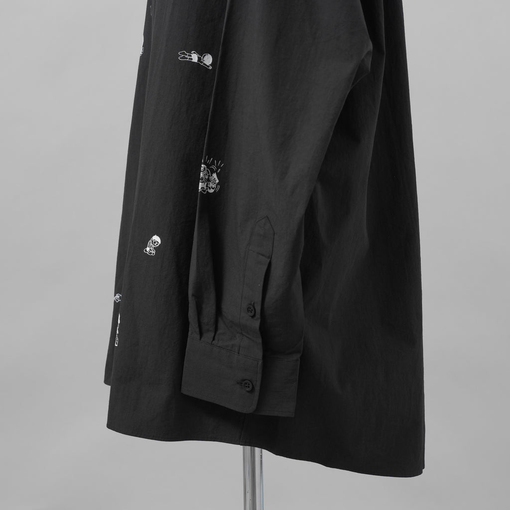 LAD MUSICIAN ×ドラえもん コラボ / 美品 DORAEMON LAD MUSICIAN BIG SHIRT 長袖シャツ / 2325-102 / size 44 (BLACK)