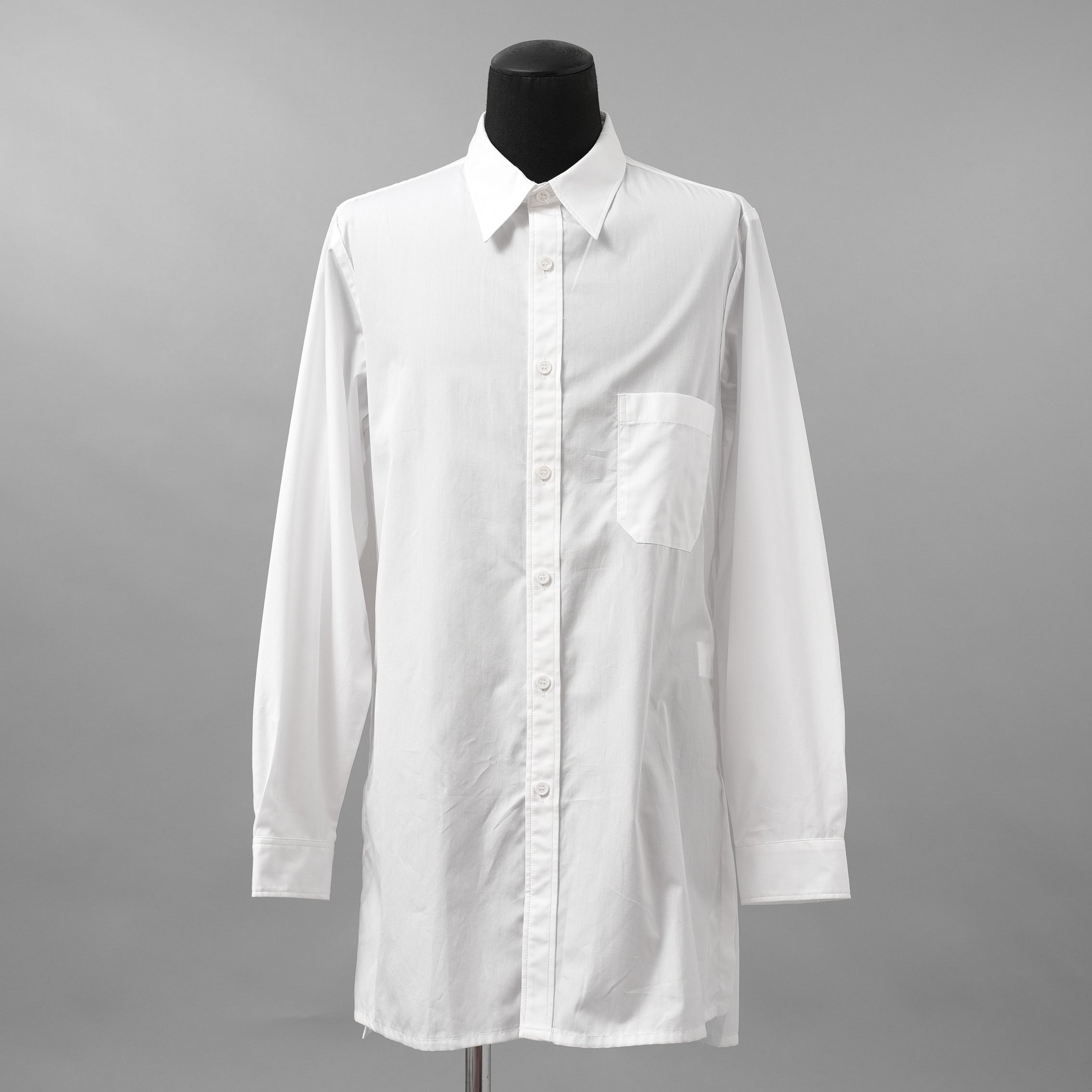 Yohji Yamamoto POUR HOMME ヨウジヤマモト プールオム / 美品 23SS コットンブロード ドレスシャツ / 長袖シャツ / HZ-B64-012 / size 2 (WHITE)