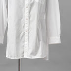 Yohji Yamamoto POUR HOMME ヨウジヤマモト プールオム / 美品 23SS コットンブロード ドレスシャツ / 長袖シャツ / HZ-B64-012 / size 2 (WHITE)