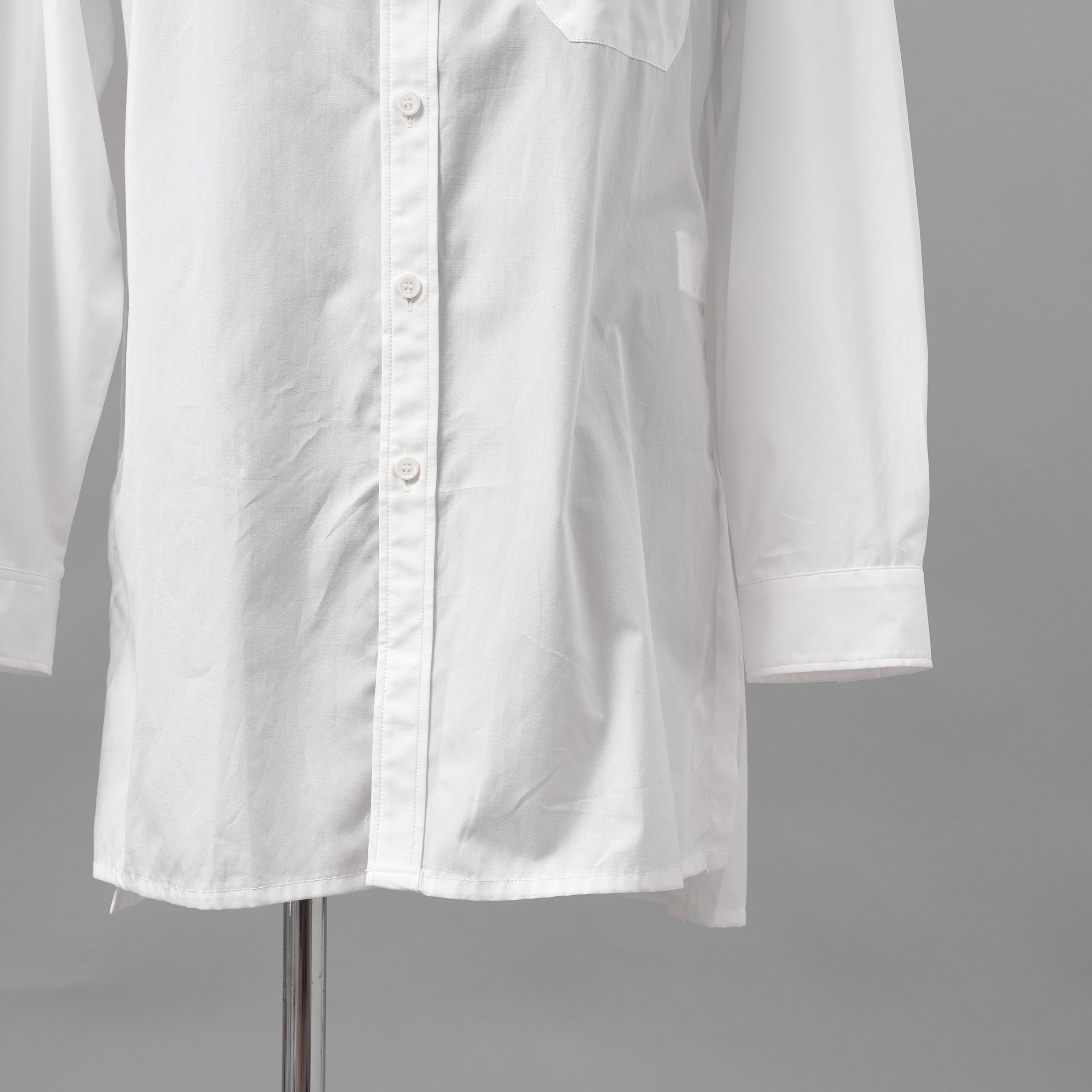 Yohji Yamamoto POUR HOMME ヨウジヤマモト プールオム / 美品 23SS コットンブロード ドレスシャツ / 長袖シャツ / HZ-B64-012 / size 2 (WHITE)