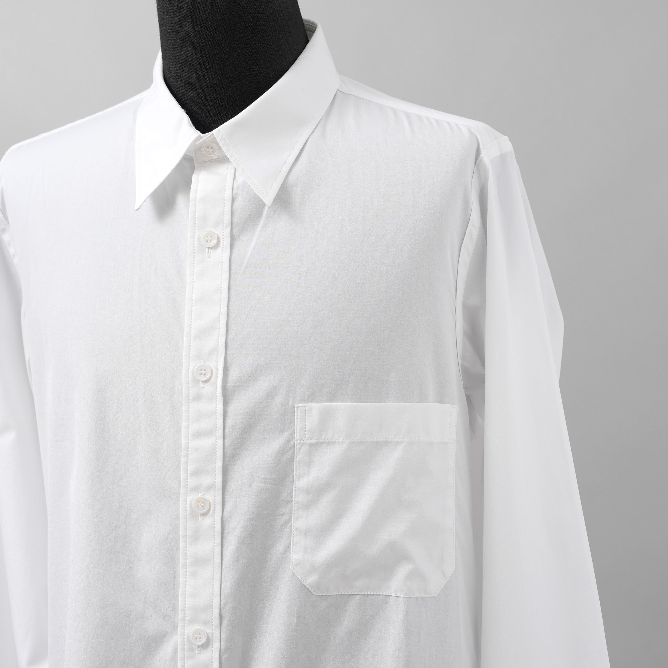 Yohji Yamamoto POUR HOMME ヨウジヤマモト プールオム / 美品 23SS コットンブロード ドレスシャツ / 長袖シャツ / HZ-B64-012 / size 2 (WHITE)