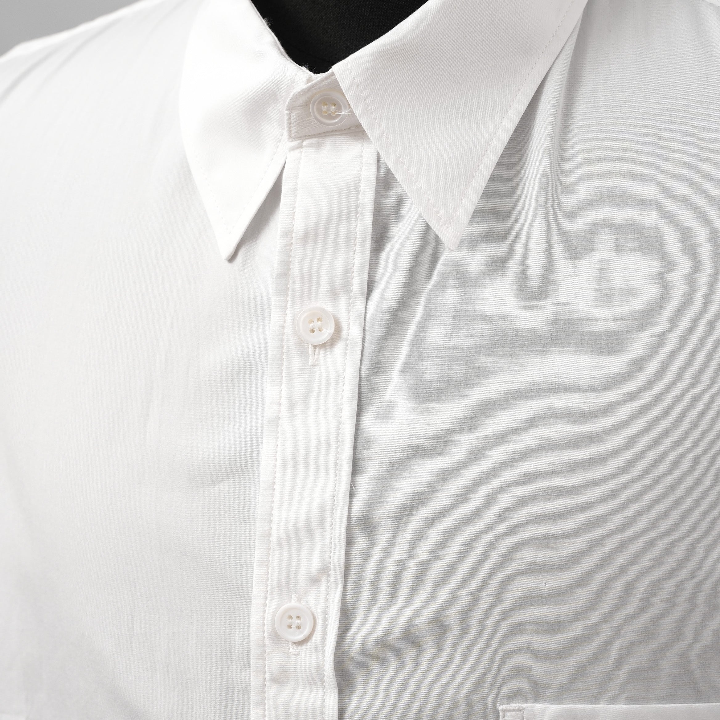 Yohji Yamamoto POUR HOMME ヨウジヤマモト プールオム / 美品 23SS コットンブロード ドレスシャツ / 長袖シャツ / HZ-B64-012 / size 2 (WHITE)
