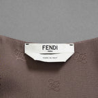 FENDIフェンディ / 21AW 美品 川口春奈 着用  シルク カリグラフィ ワンピース / オーロック カフス / ミニドレス / FDB919AGUB / size 40 (BROWN) レディース