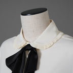 試着のみ CELINE セリーヌ/ 23AW ロミークロップドシャツフリルカラー ブラウス / 長袖シャツ / 008D 2C77A 01AV / size 38 (WHITE) レディース
