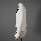 試着のみ CELINE セリーヌ/ 23AW ロミークロップドシャツフリルカラー ブラウス / 長袖シャツ / 008D 2C77A 01AV / size 38 (WHITE) レディース