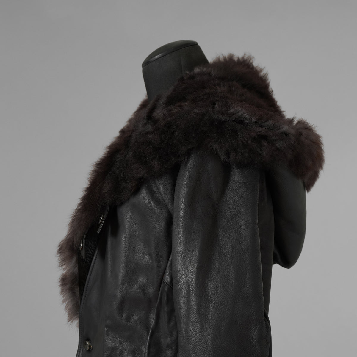 超希少 新品 incarnation インカネーション / 24AW HEAVY WEIGHT BABY CALF LEAHER LAPELLESS JACKET LINED JJK-1 WITH SHEARLING COLLAR ヘヴィーベビーカーフ レザー ジャケット /