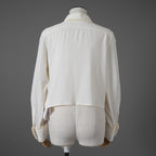 試着のみ CELINE セリーヌ/ 23AW ロミークロップドシャツフリルカラー ブラウス / 長袖シャツ / 008D 2C77A 01AV / size 38 (WHITE) レディース