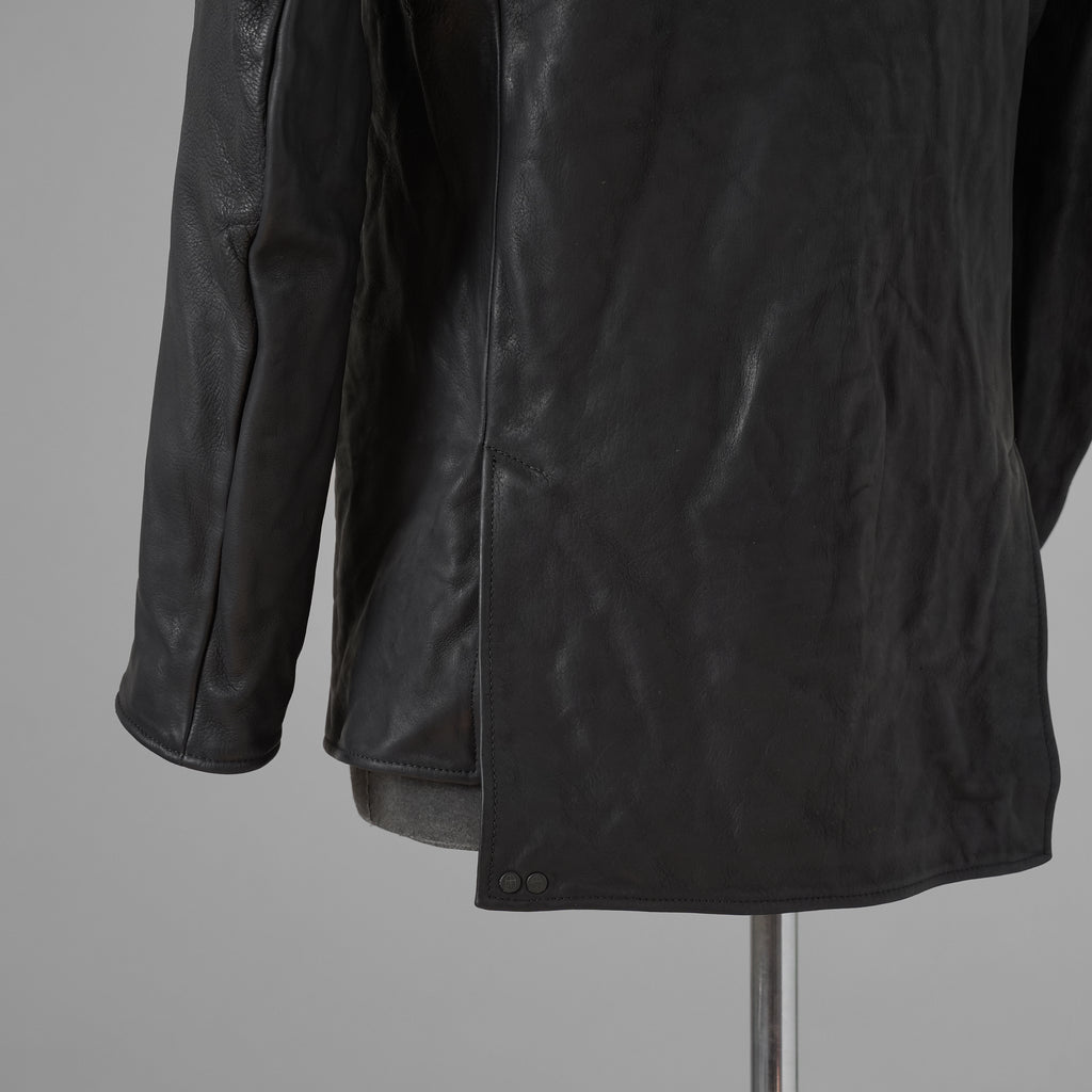 超希少 新品 incarnation インカネーション / 24AW HEAVY WEIGHT BABY CALF LEAHER LAPELLESS JACKET LINED JJK-1 WITH SHEARLING COLLAR ヘヴィーベビーカーフ レザー ジャケット /