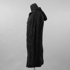 Leon Emanuel Blanck レオン エマニュエル ブランク / 美品 Forced Perspective Ninja Hoodie コーティング ロング パーカー / FP-M-HO-Z-01 / size 46 (BLACK)