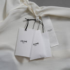 試着のみ CELINE セリーヌ/ 23AW ロミークロップドシャツフリルカラー ブラウス / 長袖シャツ / 008D 2C77A 01AV / size 38 (WHITE) レディース