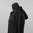 Leon Emanuel Blanck レオン エマニュエル ブランク / 美品 Forced Perspective Ninja Hoodie コーティング ロング パーカー / FP-M-HO-Z-01 / size 46 (BLACK)