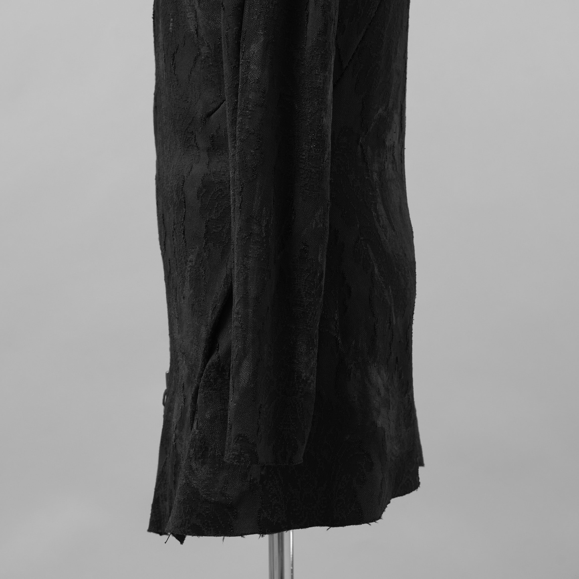 Leon Emanuel Blanck レオン エマニュエル ブランク / 美品 Forced Perspective Ninja Hoodie コーティング ロング パーカー / FP-M-HO-Z-01 / size 46 (BLACK)