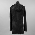 Leon Emanuel Blanck レオン エマニュエル ブランク / 美品 Forced Perspective Ninja Hoodie コーティング ロング パーカー / FP-M-HO-Z-01 / size 46 (BLACK)