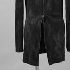 Leon Emanuel Blanck レオン エマニュエル ブランク / 美品 Forced Perspective Ninja Hoodie コーティング ロング パーカー / FP-M-HO-Z-01 / size 46 (BLACK)