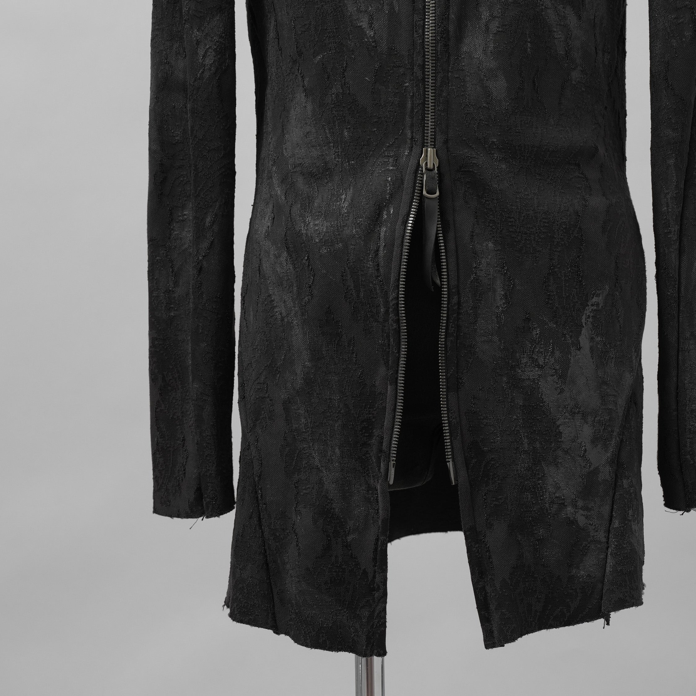 Leon Emanuel Blanck レオン エマニュエル ブランク / 美品 Forced Perspective Ninja Hoodie コーティング ロング パーカー / FP-M-HO-Z-01 / size 46 (BLACK)
