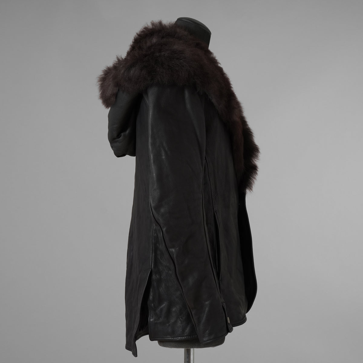 超希少 新品 incarnation インカネーション / 24AW HEAVY WEIGHT BABY CALF LEAHER LAPELLESS JACKET LINED JJK-1 WITH SHEARLING COLLAR ヘヴィーベビーカーフ レザー ジャケット /