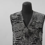 DIESEL ディーゼル / 美品 25SS K-Callisto Vest ダメージ加工 ニット ベスト / size M  (BLACK)