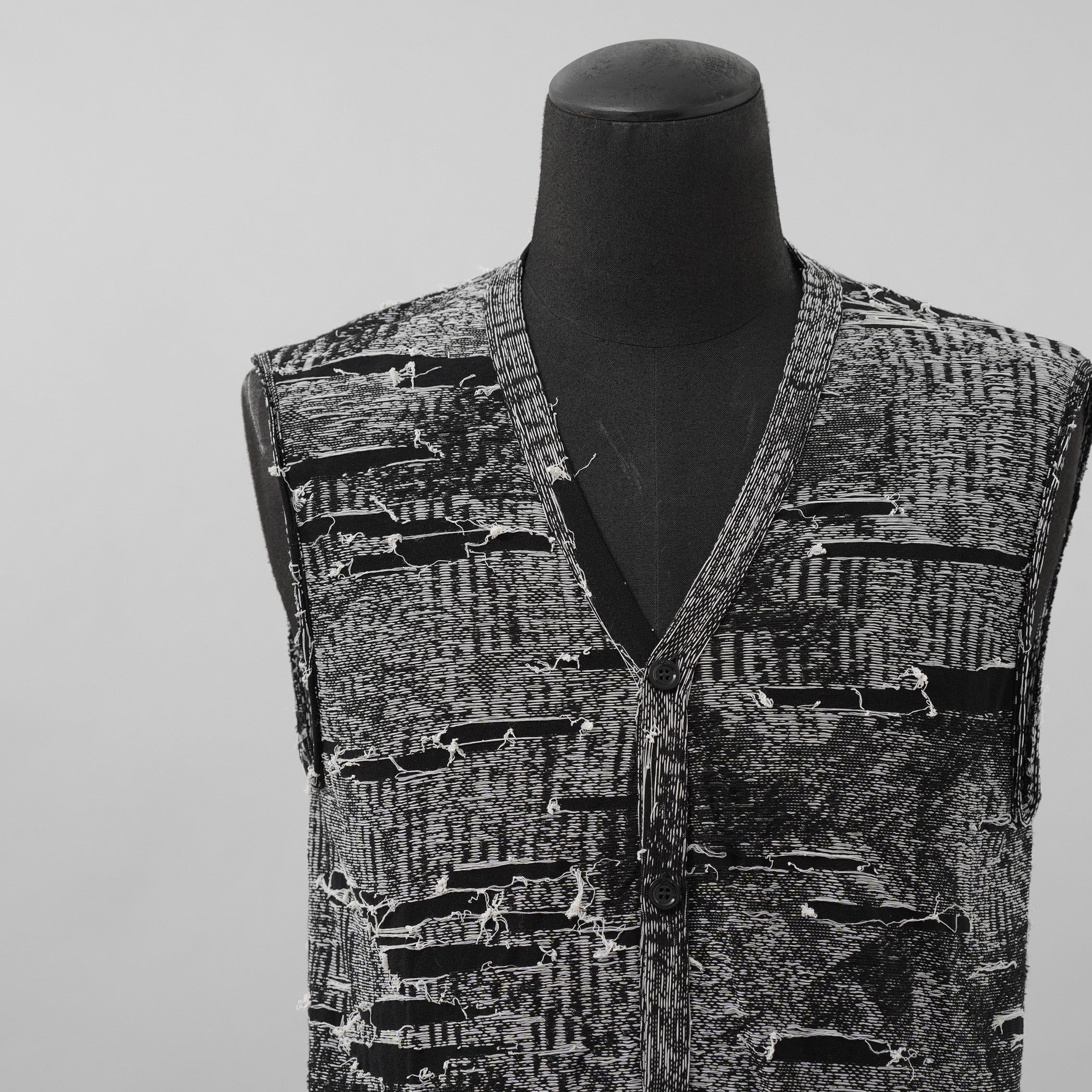 DIESEL ディーゼル / 美品 25SS K-Callisto Vest ダメージ加工 ニット ベスト / size M  (BLACK)