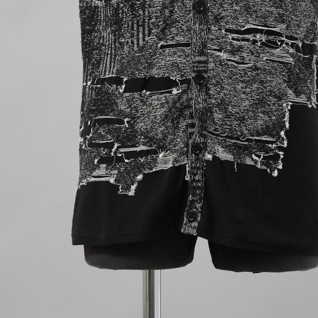 DIESEL ディーゼル / 美品 25SS K-Callisto Vest ダメージ加工 ニット ベスト / size M  (BLACK)