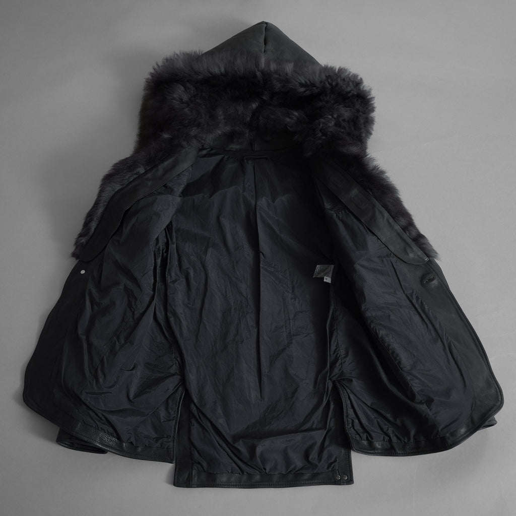 超希少 新品 incarnation インカネーション / 24AW HEAVY WEIGHT BABY CALF LEAHER LAPELLESS JACKET LINED JJK-1 WITH SHEARLING COLLAR ヘヴィーベビーカーフ レザー ジャケット /