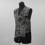 DIESEL ディーゼル / 美品 25SS K-Callisto Vest ダメージ加工 ニット ベスト / size M  (BLACK)